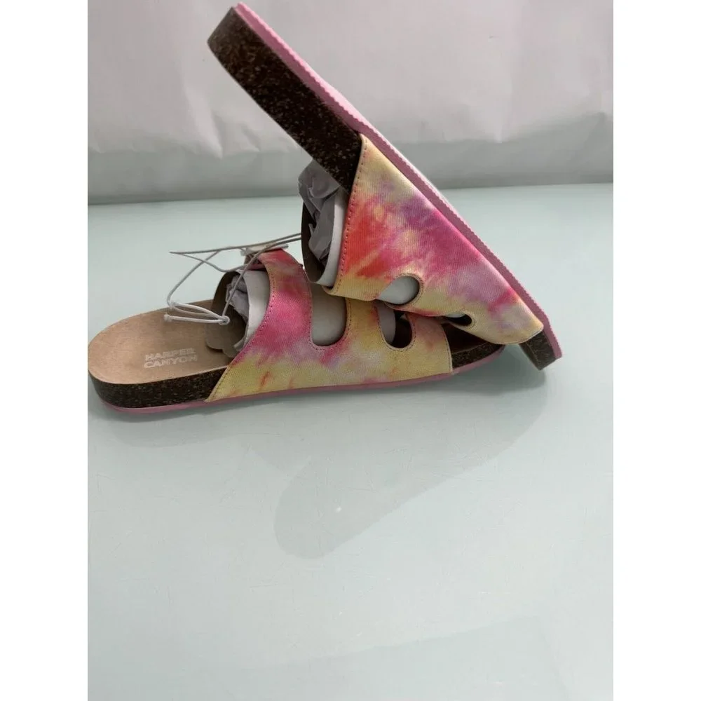 Harper Canyon Kids Girls Haven Footbed Sandals In Tie Die Size 3